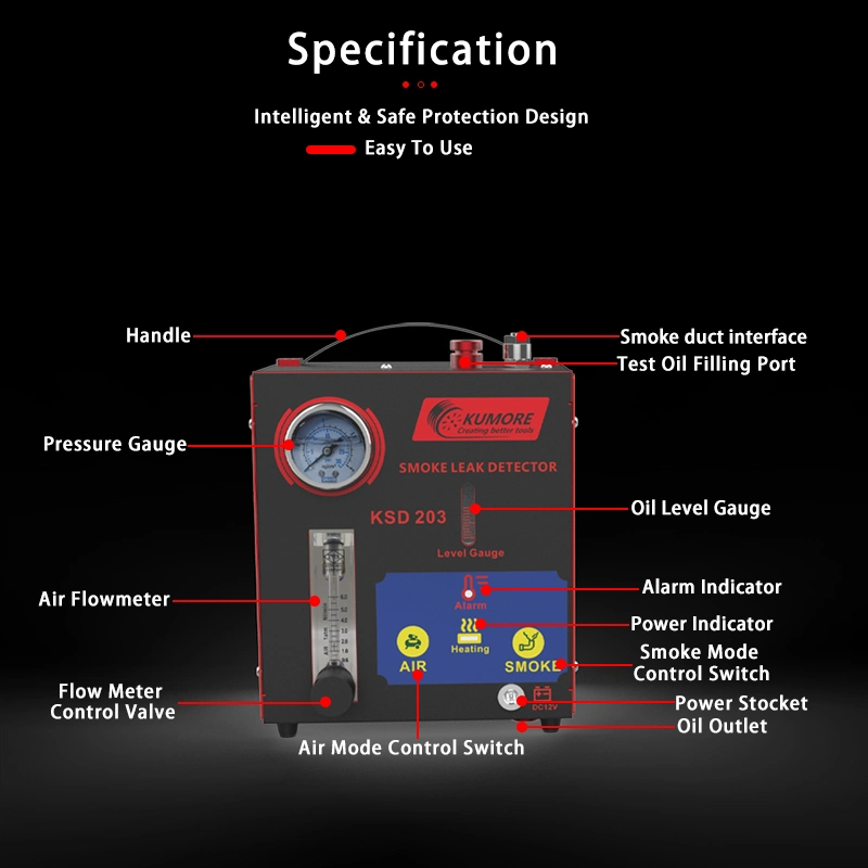 Kumore Ksd-203 Car Smoke Detector Diagnostic Detector Gas Leak Tester Machine with Excellent Quality