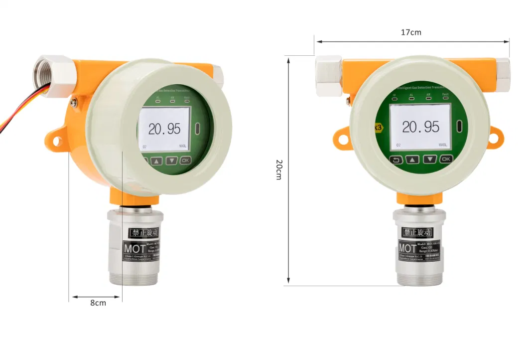 Online O2 Oxygen High Concentration 0-100%Vol Gas Detector