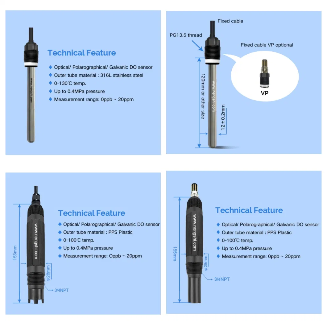 High Quality Online Dissolved Oxygen Lab Sensor Do Electrode for Water Quality Monitoring