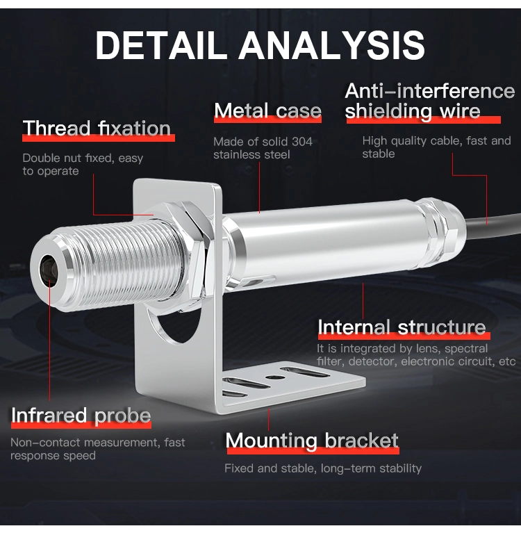 Biedas 70bc/70bcf Factory Supply High Quality Optical Pyrometer Non-Contact Infrared Temperature Sensor