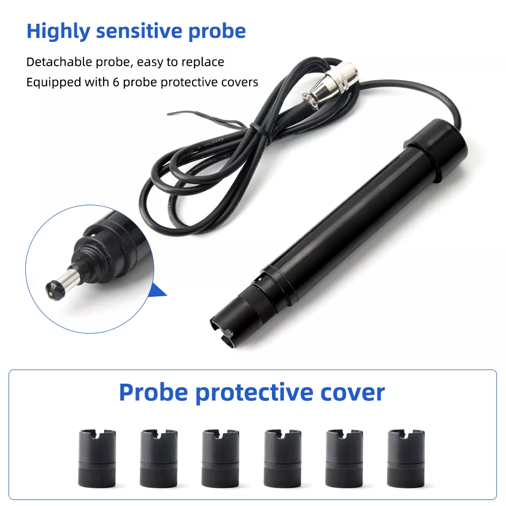 Portable Digital Dissolved Oxygen and Temperature Meter Oxygen Analyzer Dissolved Oxygen Detector with Electrode Filling