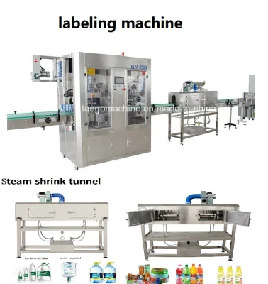 Etichettatrice automatica con manicotto termoretraibile per bottiglie in vetro