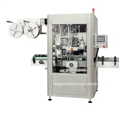Etichettatrice automatica con manicotto termoretraibile per bottiglie in vetro