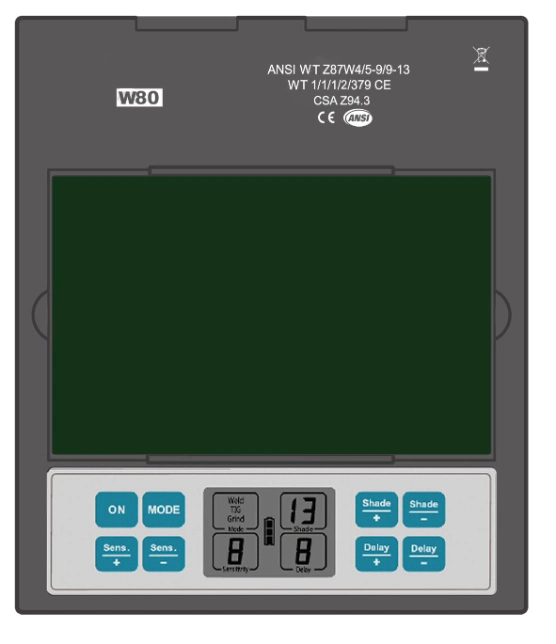 Auto Darkening Welding Lens Filter with CE/ANSI/Z94.3 (W80)