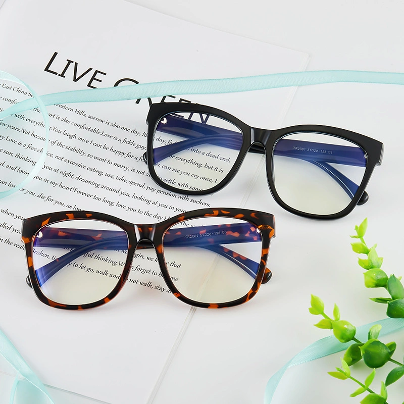 Wholesale New Cat Eye Metal Half Frame Fashion Women&prime;s Flat Light Mirror Blue Light Eye Protection Lens Frame Glasses