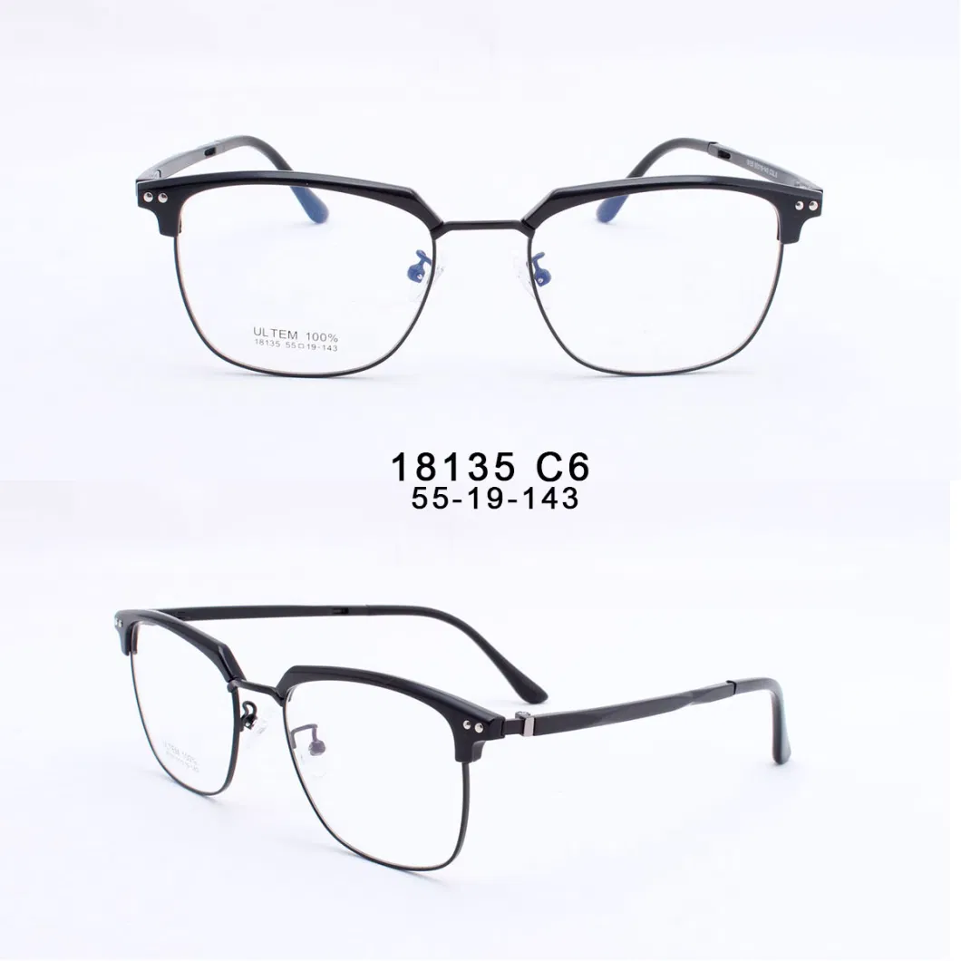 Metal Eyeglasses Half-Rim Optical Frame Eyewear with Circle Lens