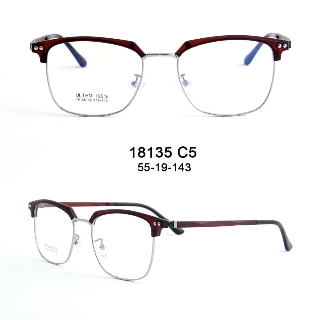 Metal Eyeglasses Half-Rim Optical Frame Eyewear with Circle Lens