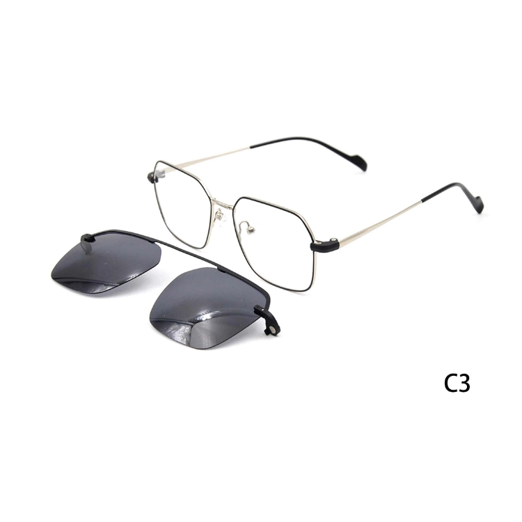 Fashion Trendy Metal Magnetic Clip-on Sunglasses Polarized Lens 2021