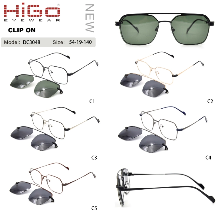 Fashion Trendy Metal Magnetic Clip-on Sunglasses Polarized Lens 2021