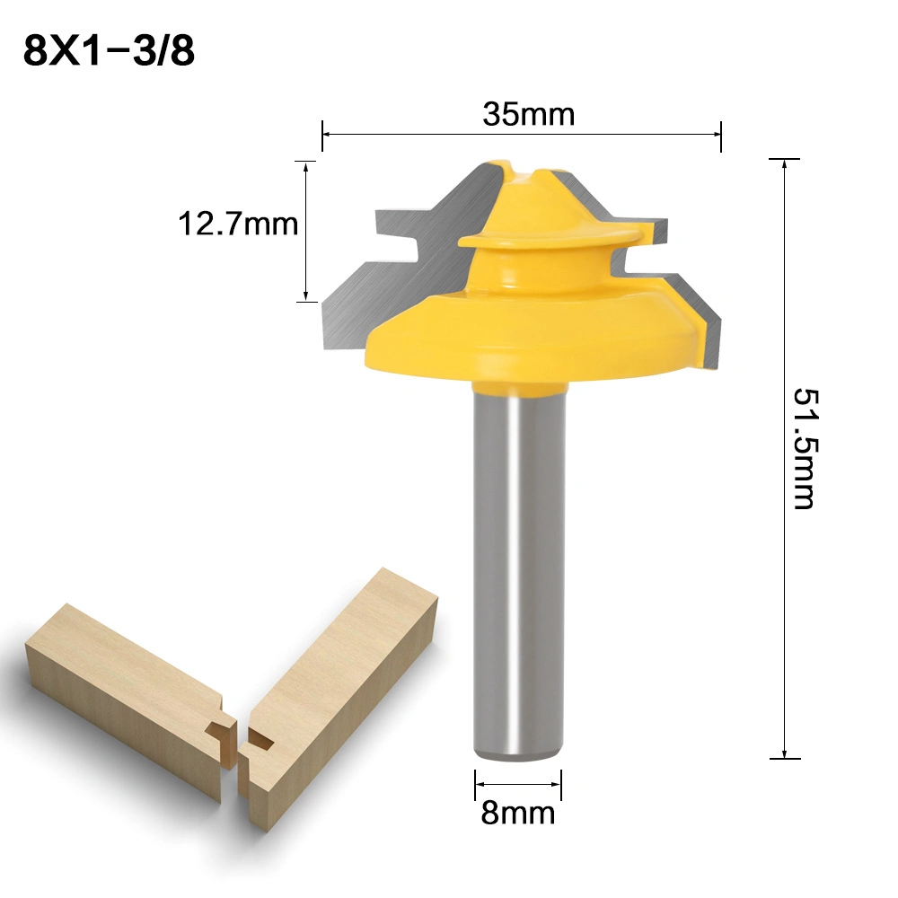 45 Degree Lock Miter Router Bits Woodworking Milling Cutter Tungsten Carbide Insert CNC Machine Tool Hand Wood Cutting Wholesale Cheap Turning Tools Factory