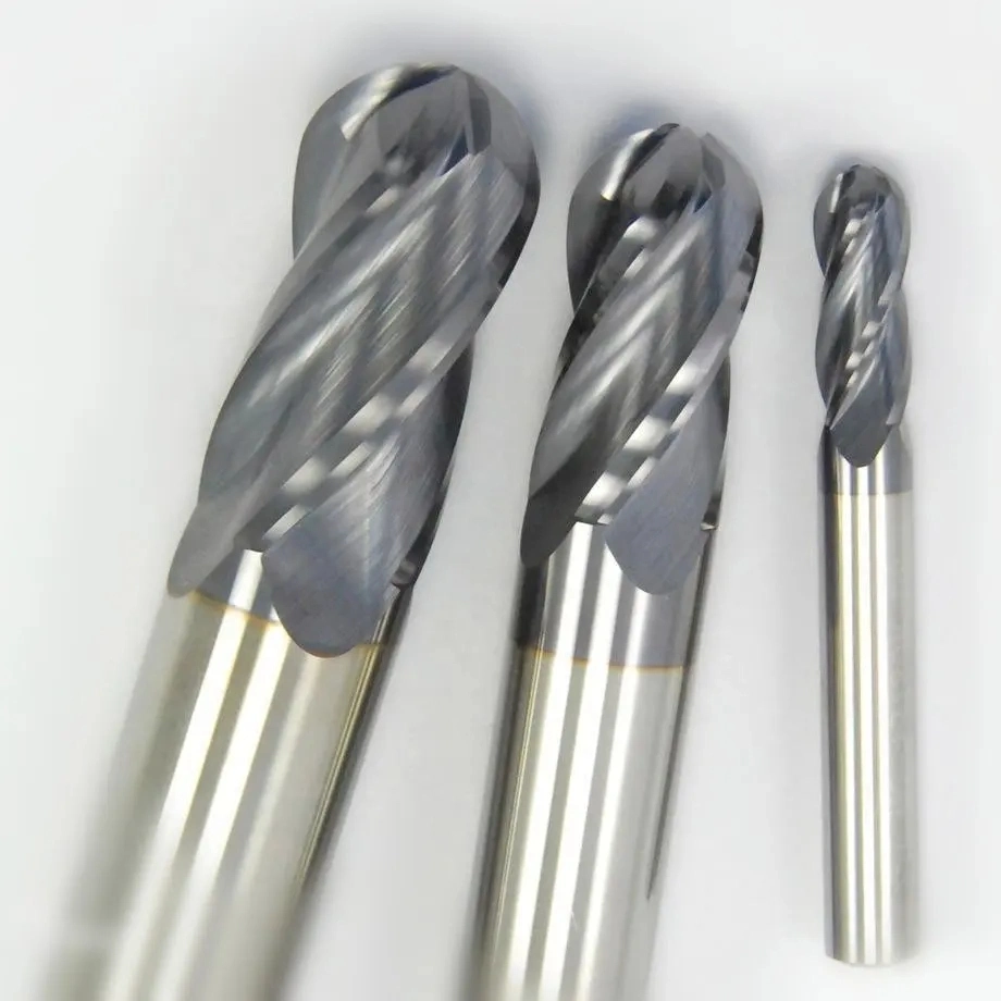 Solid Carbide 2 Flutes Tapered Ball Nose End Mill End Mills for Wood CNC Tool Wood Router Bits for Wood