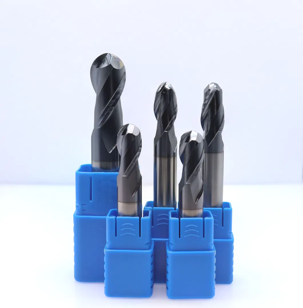 Mts HRC45 4/2 Flutes Ball Nose Carbide End Mill with Cutting Tool CNC Milling Cutter Drill Bits Machine Tool Tungsten Carbide