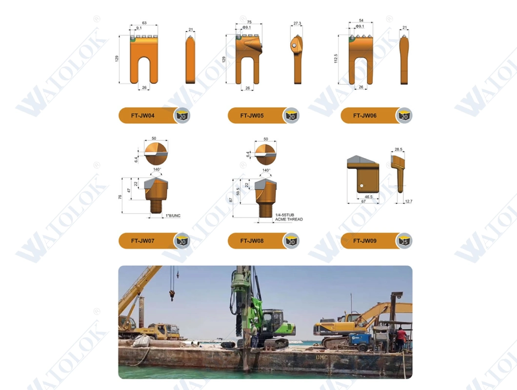 Diaphragm Wall Cutter Teeth Drilling Rig Teeth Core Barrel Cutter Teeth Conical Auger Teeth Bullet Teeth Casing Shoes Teeth Rotary Drilling Teeth