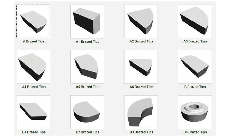 China Manufacturer High Quality D Type Tungsten Carbide Cutting Brazed Carbite Tips