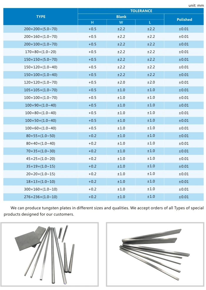 Yg6/Yg8 Tungsten Carbide Flat Bar, Tungsten Carbide Strips