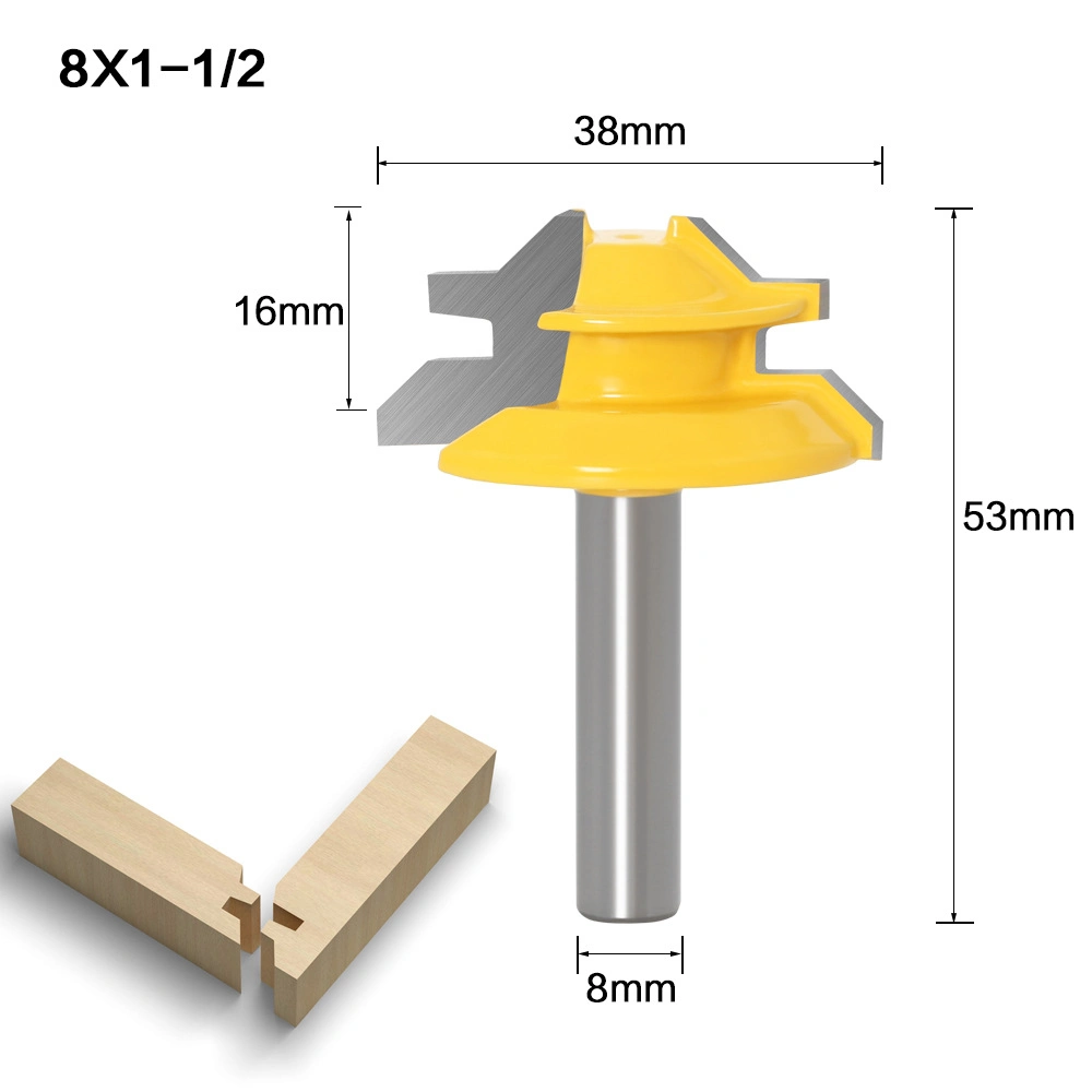 45 Degree Lock Miter Router Bits Woodworking Milling Cutter Tungsten Carbide Insert CNC Machine Tool Hand Wood Cutting Wholesale Cheap Turning Tools Factory