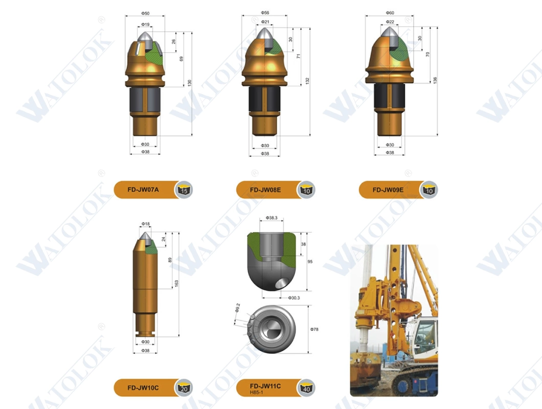 Diaphragm Wall Cutter Teeth Drilling Rig Teeth Core Barrel Cutter Teeth Conical Auger Teeth Bullet Teeth Casing Shoes Teeth Rotary Drilling Teeth