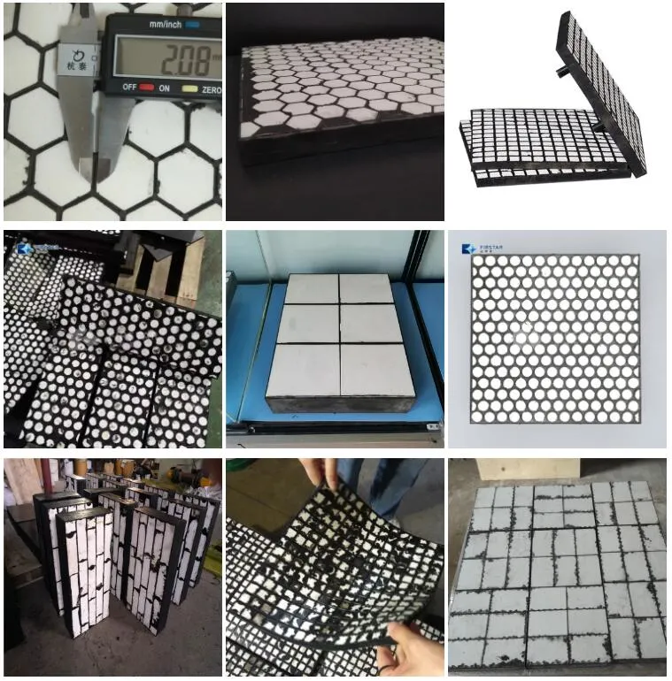 High Alumina Hard Alloy Ceramic Liner with Rubber Back Plate