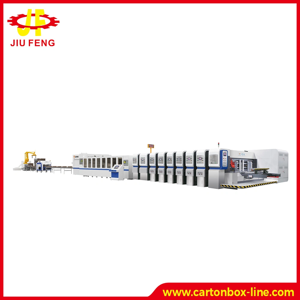 Jf0920 Carton Machine Production Line Printing Slotting Die-Cutting Folding Gluing Carton Making Line