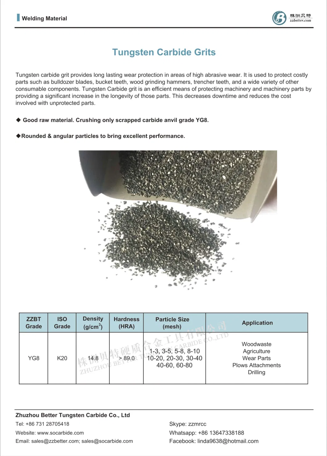 High Wear Resistance Tungsten Carbide Granules