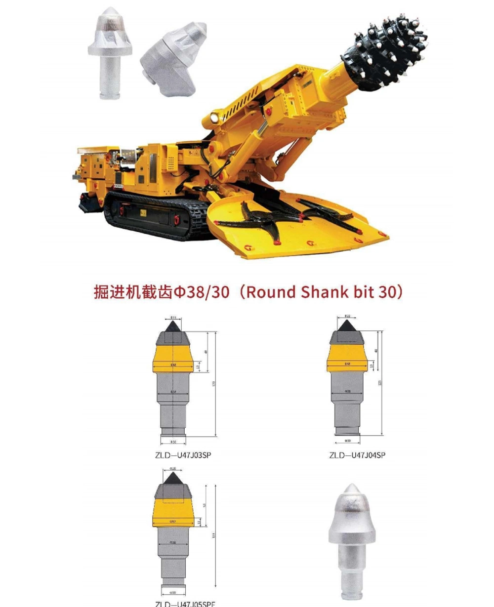 Cemented Carbide Rock Wheel Trencher Using Pilling Bullet Teeth Cutting Bit for Solid Rock and Reinforced Concrete Breaking