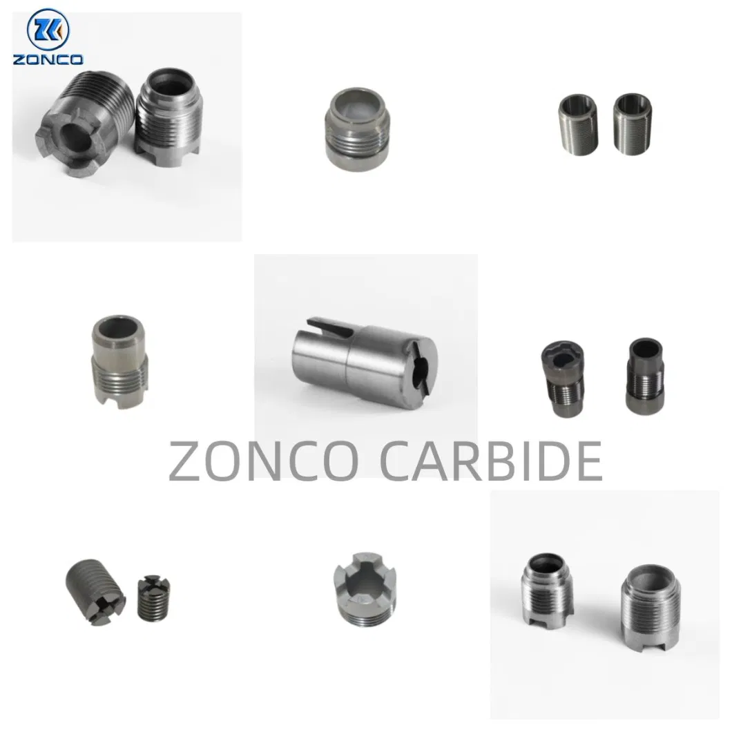 Tungsten Carbide Spare Parts High Wear Resistance Thread Nozzles for Downhole Tool