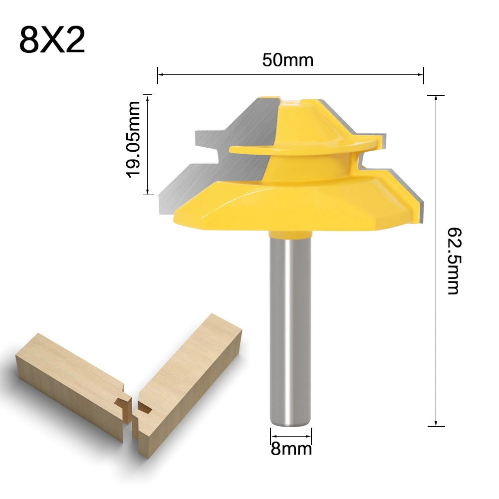 45 Degree Lock Miter Router Bits Woodworking Milling Cutter Tungsten Carbide Insert CNC Machine Tool Hand Wood Cutting Wholesale Cheap Turning Tools Factory