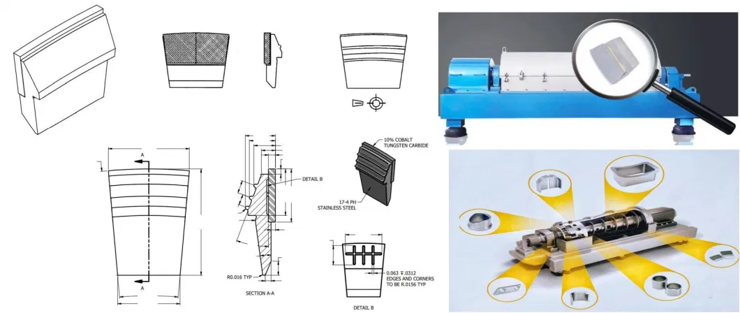 Tungsten Carbide Centrifugal Machine Shaped Wear Tools Parts for Centrifuge