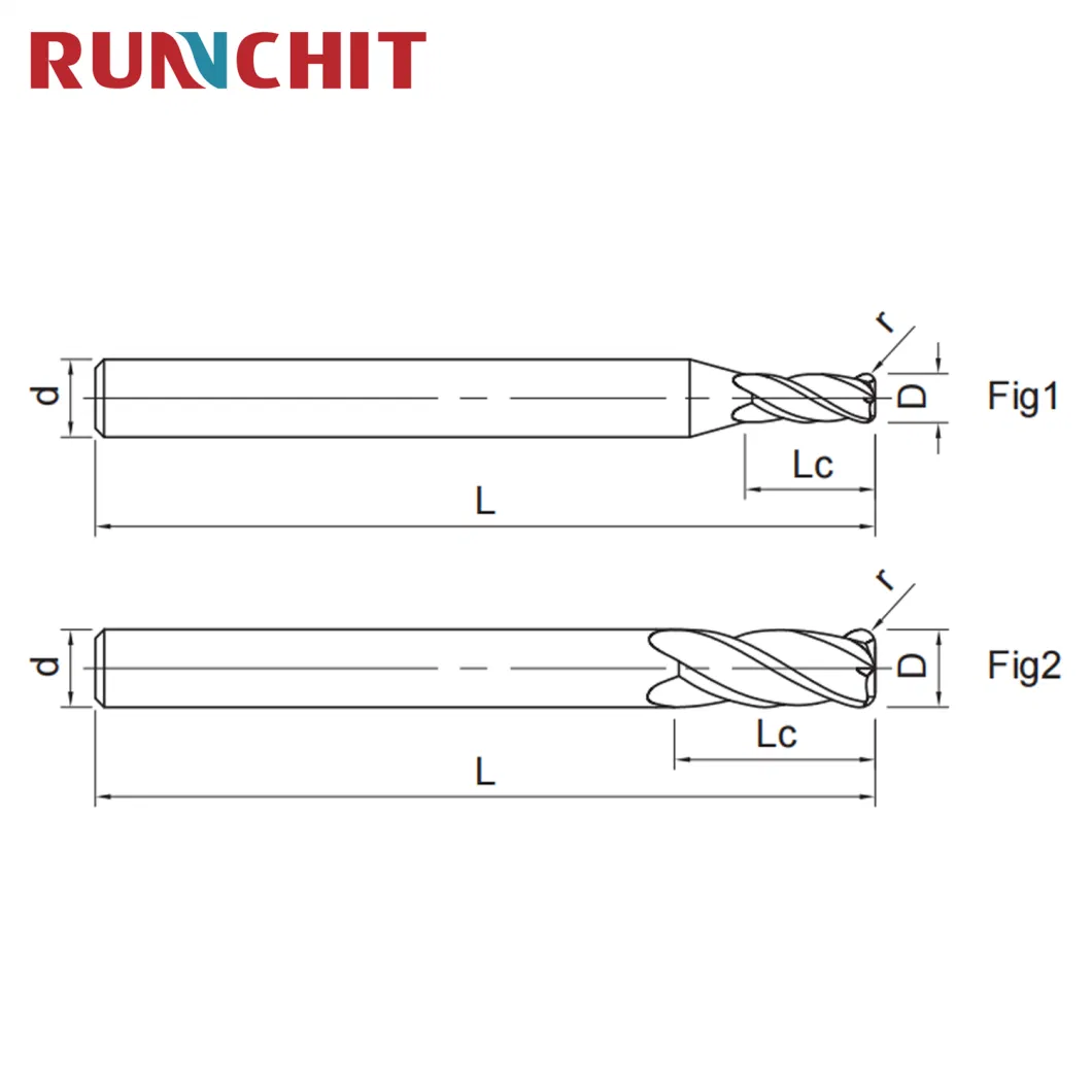 High Precision CNC 2/4 Flute Tungsten Solid Carbide End Mill Cemented Carbide Solid Carbide Tool for Steel Metal Cutting (DRBI1230)