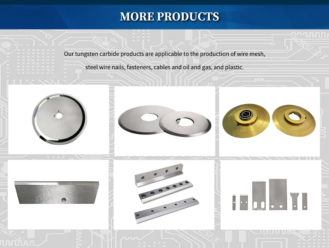 Cemented Tungsten Carbide Blades for Package Industry Paper Cutting