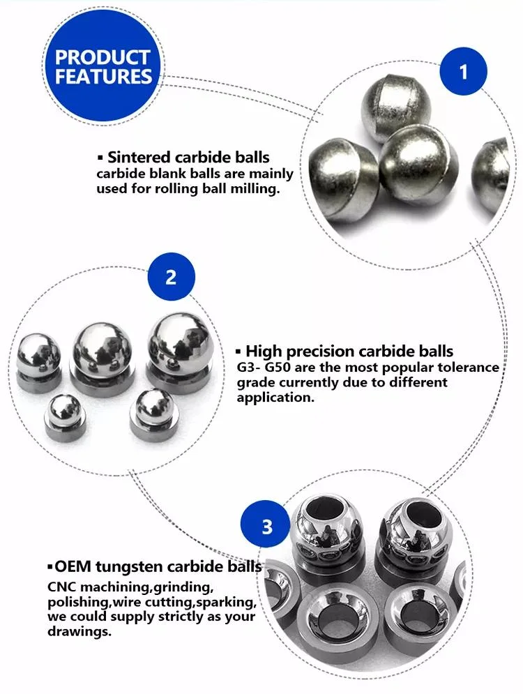 Tungsten Sintered Carbide Valve Balls Manufacture Wear Resistance Blank Ball Seal Part 0.3~100mm