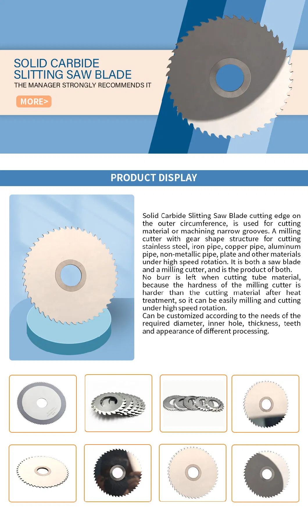 Circular Cutting Blade Metal Saw Blade Carbide Slitting Saw Blade for Aluminium Smooth and Burr-Free After Cutting Tungsten Carbide