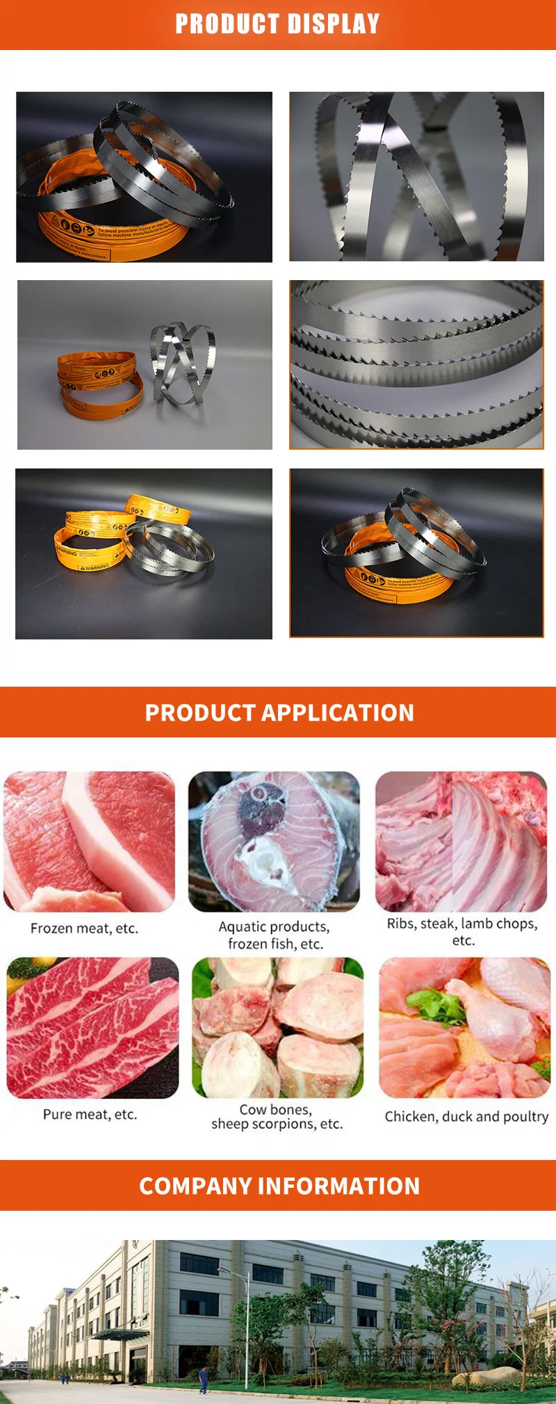 Cemented Carbide Band Saw Blade Cutting Hard-Toothed Meat Bone Frozen Foods