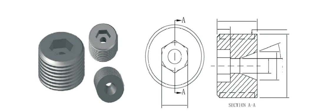 OEM Customized Thread Cemented Tungsten Carbide Sandblasting Nozzle for Oil Industry