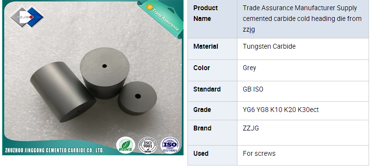 Trade Assurance Manufacturer Supply Cemented Carbide Cold Heading Die From Zzjg