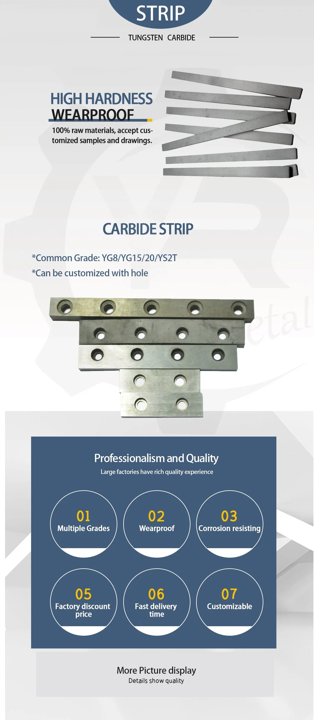 High Quality Yg6 Yg3 Tungsten Carbide Strip