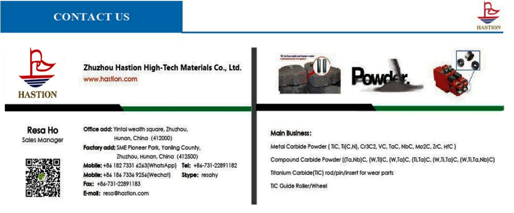 Titanium Carbide Cermet Rod Tic Rod/Insert/Pin Used in The Concrete Crusher Wear Part Hammer Equipment