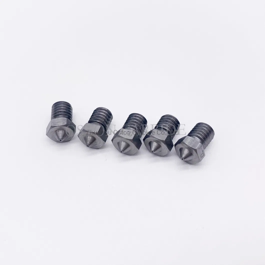 K10 Grade 0.4mm V6 Type Tungsten Carbide 3D Nozzles for 1.75mm Filament.