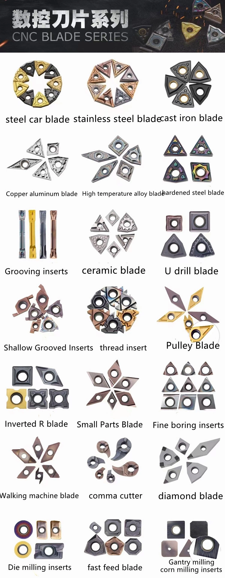 Wyk Dnmg150404/08/12 Tungsten Cemented Carbide Inserts Cutting Tools for Stainless Steel Carbide Cutter Blades Cnmg Dnmg 120408/120412/090404/190612/190616