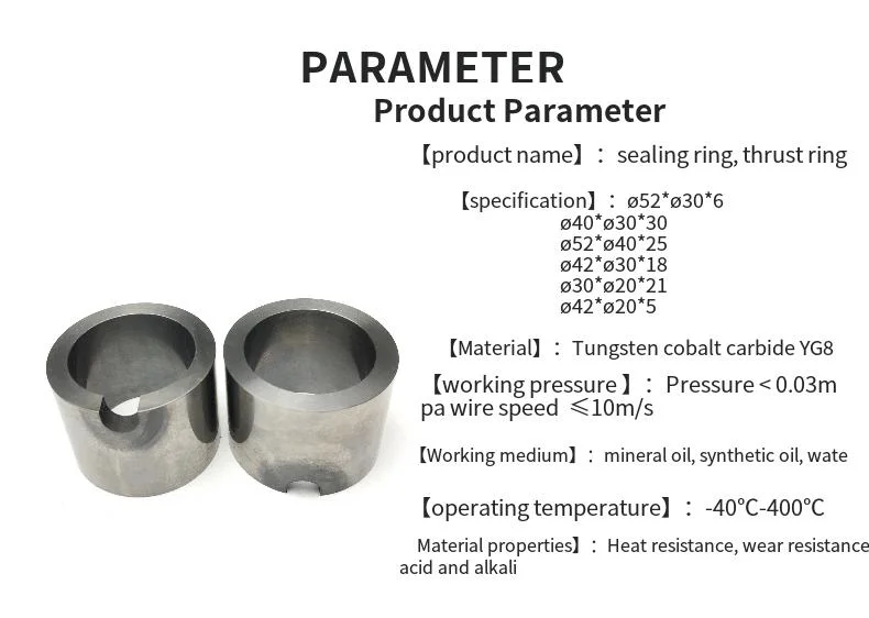 to Figure to Sample Non-Standard Custom High Hardness and High Wear Resistant Cemented Carbide Sealing Ring