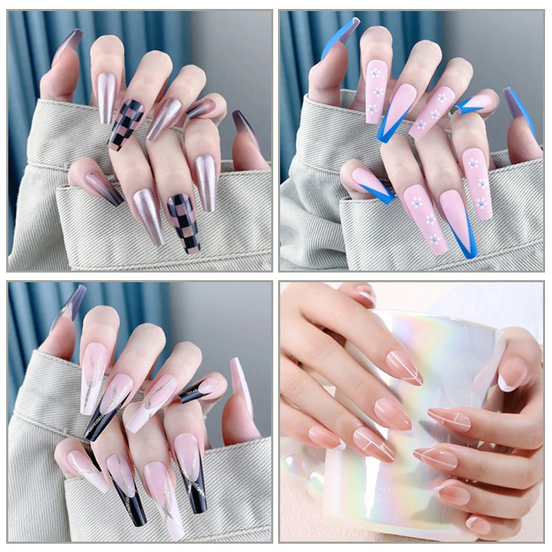 Free Sample Wholesale Various Color Custom Long Press on Nails for Women