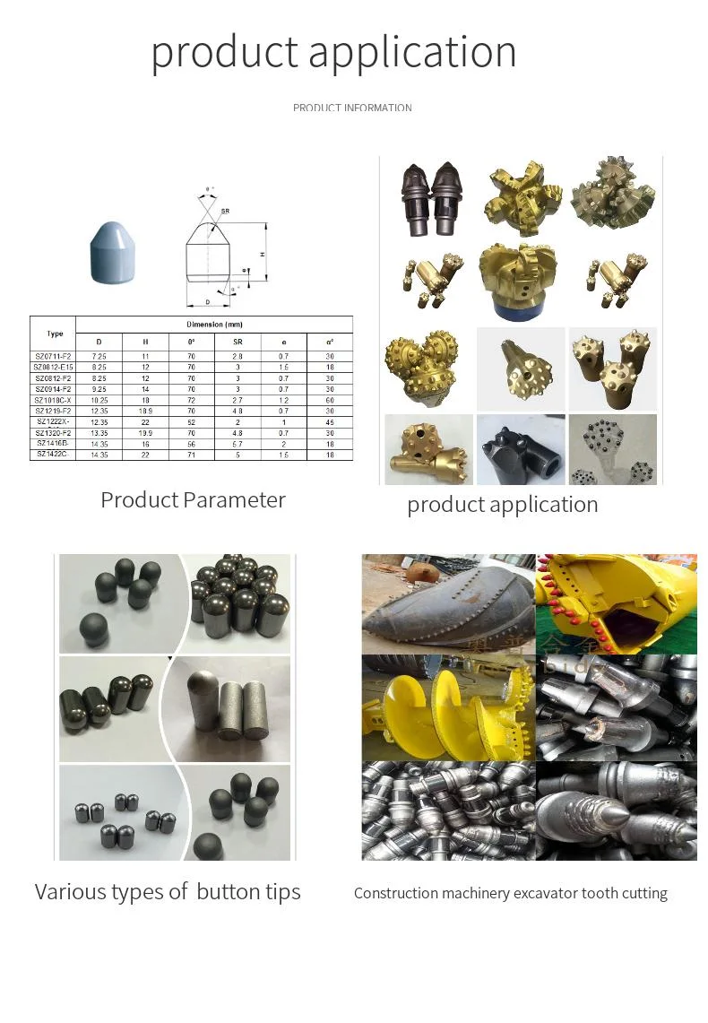 D25*35mm Yg11c Coal Mine Engineering Machinery Carbide Button Tips