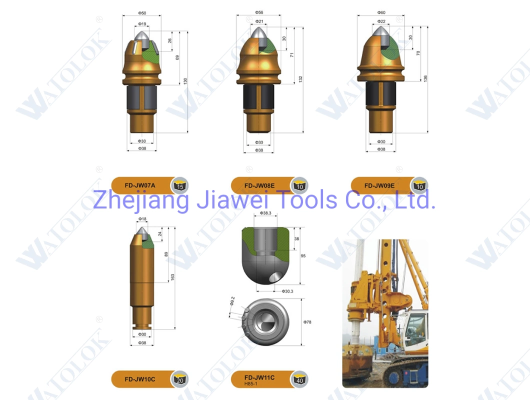 B47K Rock Rotary Drilling Teeth Bullet Teeth Piling Drill Rig Tools