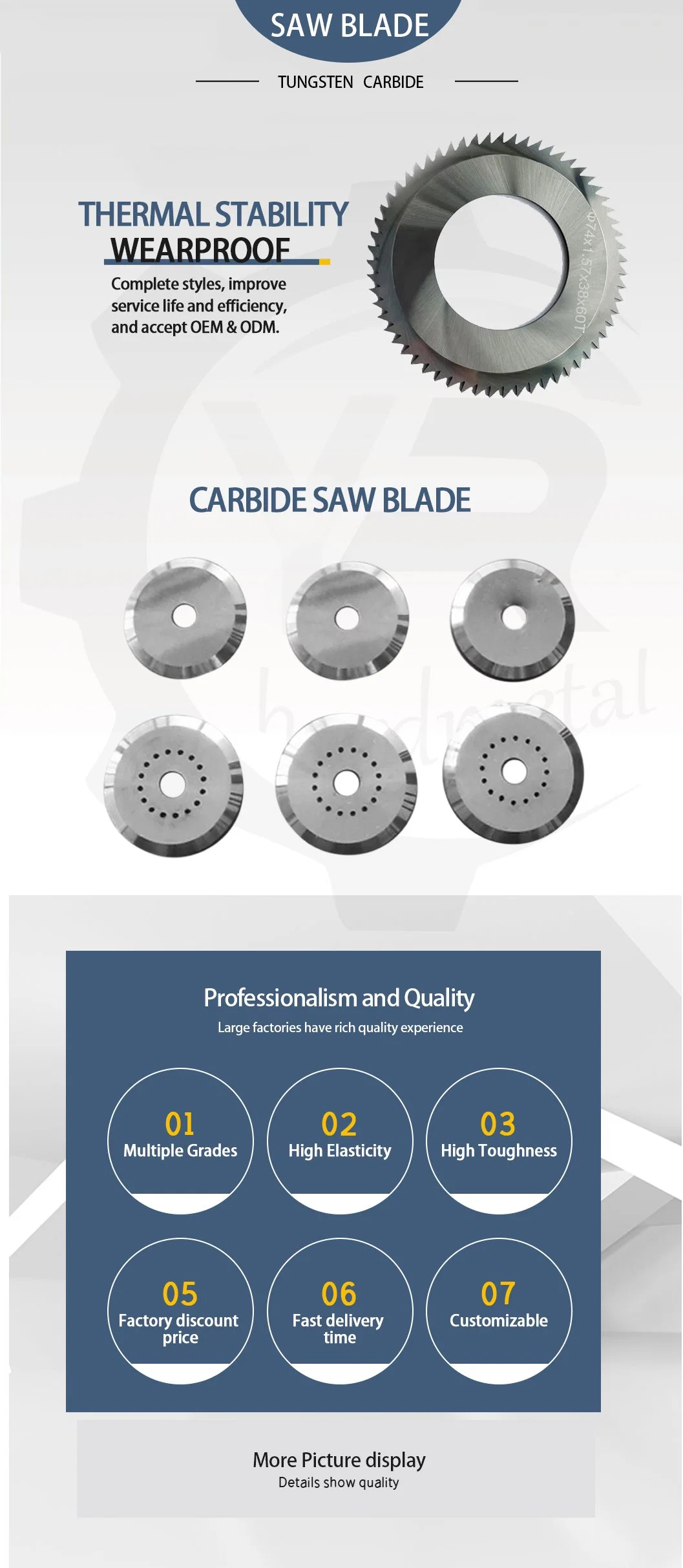 Diameter 63mm Tct Tungsten Carbide Circular Saw Blade for Metal Cutting