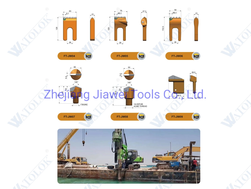 Foundation Rotary Flat Teeth Bucket Teeth Auger Teeth Rock Teeth Soil Teeth Pilot Bit Casing Shoes Teeth Coal Cutting Teeth