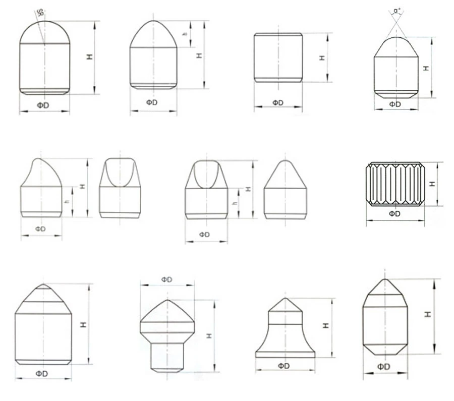 Tungsten Carbide Studs for High Pressure Grinding Roller with Good Wear Resistance and High Compressive Strength