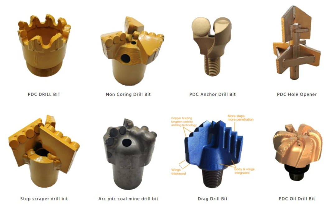 12 1/4&quot; PDC Drill Bit PDC Drag Bit Durable Drilling Tools for Geothermal Drilling and Coal Mining