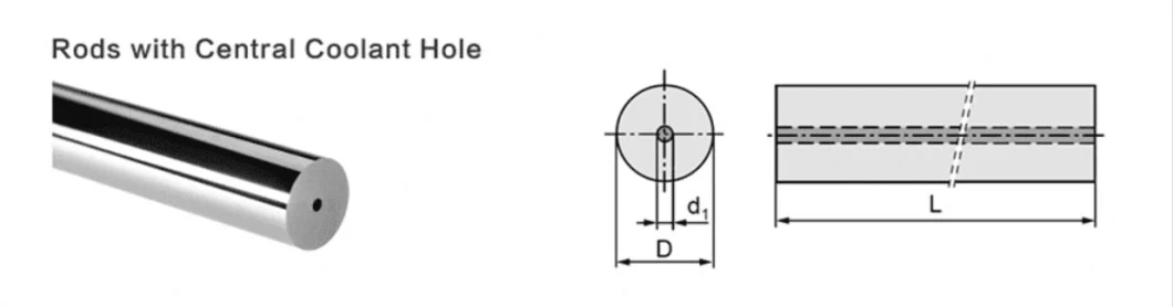 Unground Grade C2 Tungsten Carbide Coolant Rod 1 Hole Straight 25.3mm X 330mm 3.0mm Duct Size