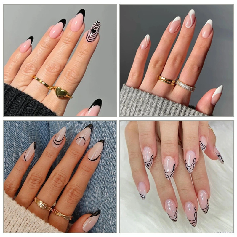 Free Sample Wholesale Various Color Custom Long Press on Nails for Women