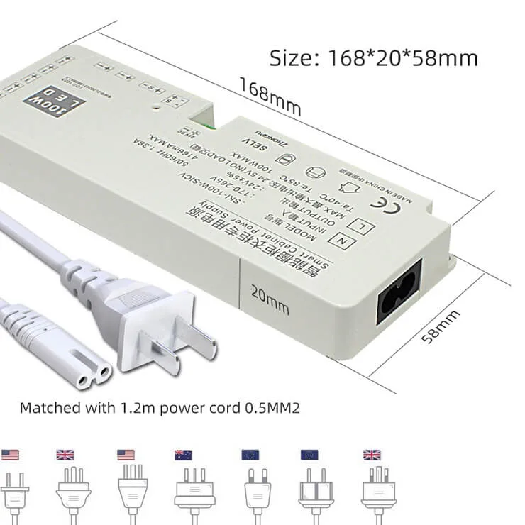 Cabinet &amp; Wardrobe Lighting Power Supply 12V/24V LED Driver 36W 60W 100W